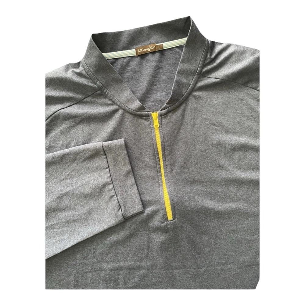 J.McLaughlin Mens Quarter Zip Pullover Blue Long‎ Sleeve Performance Shirt Large
